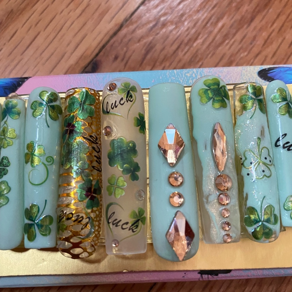 Shamrock ☘️ Spring Time Xl Nails - Picture 4 of 4
